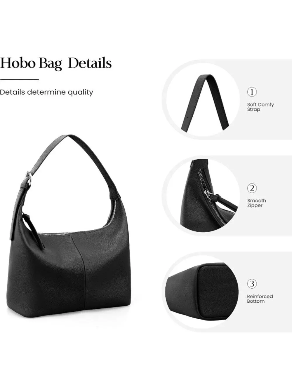 Trendy Slouchy Hobo Bag for Women | Ultra Lightweight Leather Shoulder Purse
